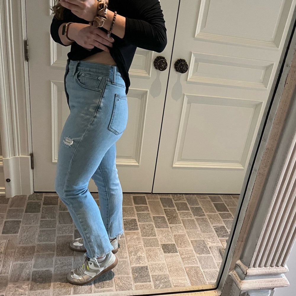 Madewell The Perfect Vintage Light Blue Straight Leg High Waist High Rise Jeans - Picture 7 of 9